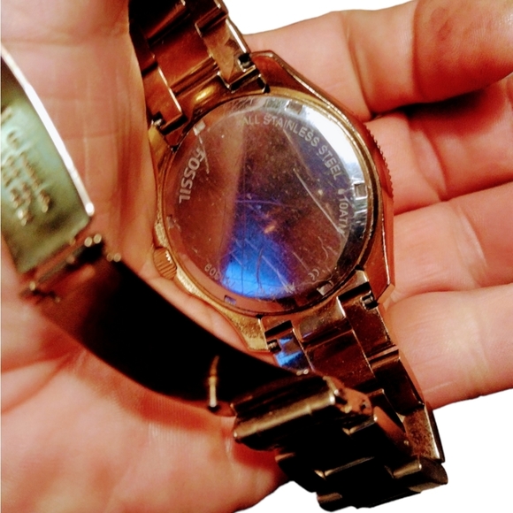 Fossil AM4510 Cecile Gold Watch Chronograph 3 Subdials - Picture 5 of 7